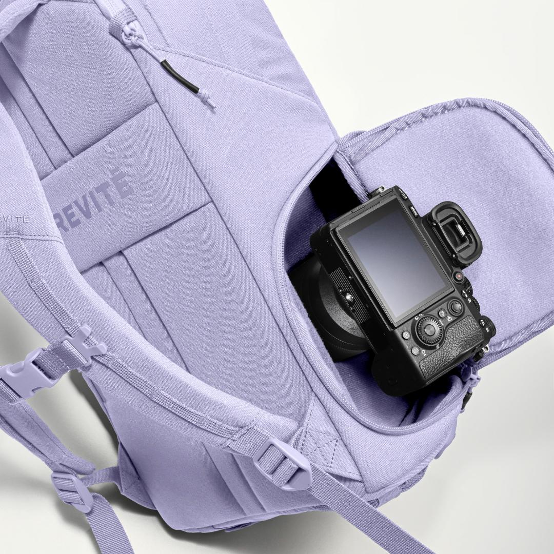 The Jumper in Lavender Dream, side camera access open
